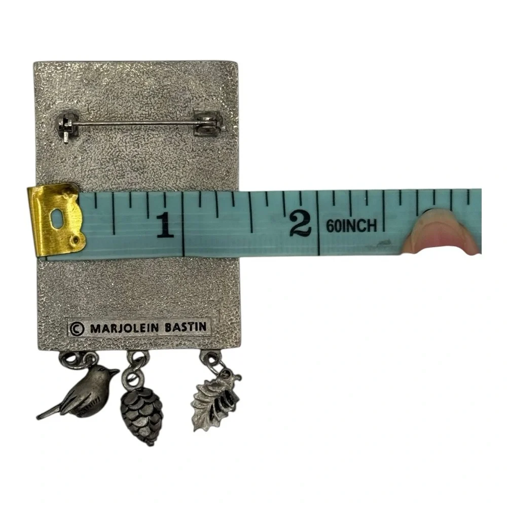 Vintage Snowman Brooch with Charms